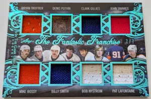 🔥#/7 BOSSY POTVIN TROTTIER SMITH 8 RELIC NYI 2020-21 Leaf In the Game Used Fran