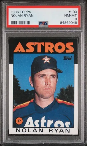 1986 Topps #100 Nolan Ryan PSA 8