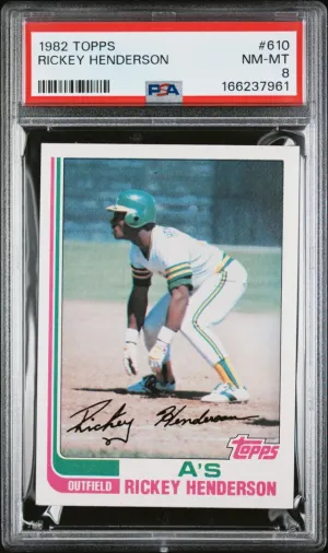 1982 Topps #610 Rickey Henderson PSA 8