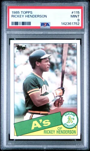1985 Topps Rickey Henderson PSA 9 #115