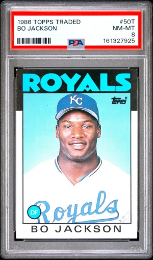 1986 Topps Traded #50T Bo Jackson PSA 8