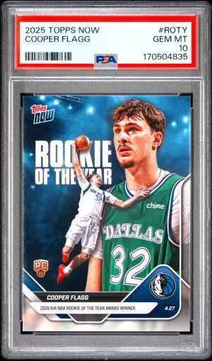 2025 Topps Now Cooper Flagg RC PSA 10 #ROTY