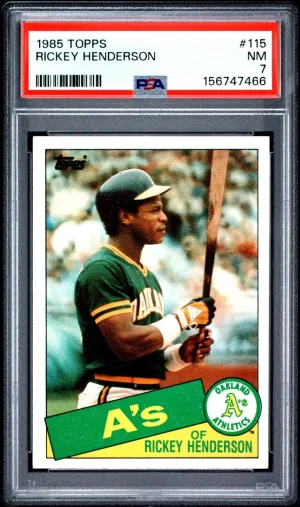 1985 Topps #115 Rickey Henderson PSA 7