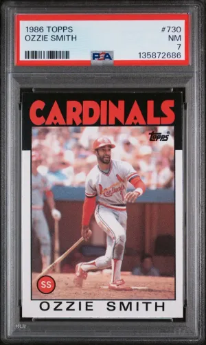 1986 Topps #730 Ozzie Smith PSA 7