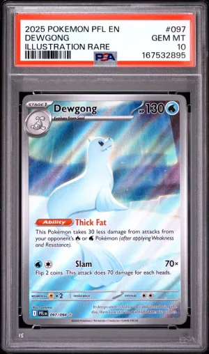 2025 Pokemon Phantasmal Flames Dewgong Illustration Rare #097 PSA 10