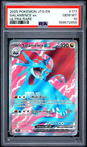 2025 Pokemon Journey Together Salamence Ex Ultra Rare #177 PSA 10