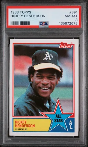 1983 Topps Rickey Henderson #391 PSA 8