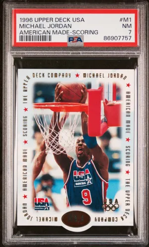 1996 Upper Deck Usa Michael Jordan American Made-Scoring Michael Jordan PSA 7