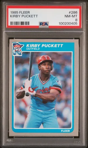 1985 Fleer #286 Kirby Puckett RC PSA 8