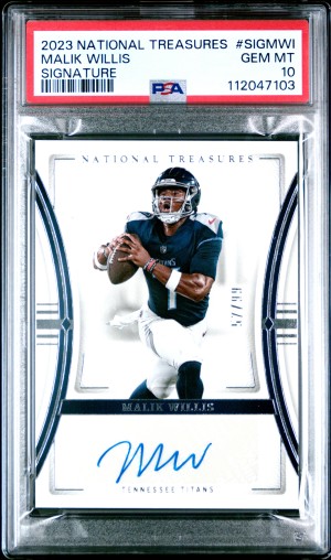 2023 Panini National Treasures Signatures Malik Willis PSA 10 /99