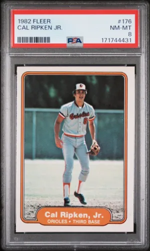 1982 Fleer #176 Cal Ripken Jr. RC PSA 8