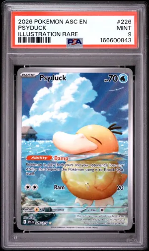 2026 Pokemon Ascended Heroes Psyduck Illustration Rare #226 PSA 9