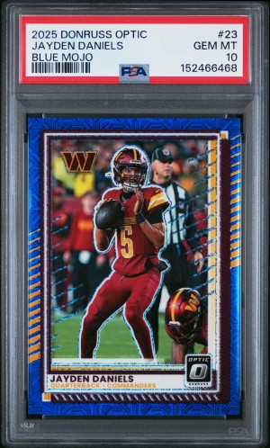 2025 Panini Donruss Optic Jayden Daniels Blue Mojo PSA 10 /55
