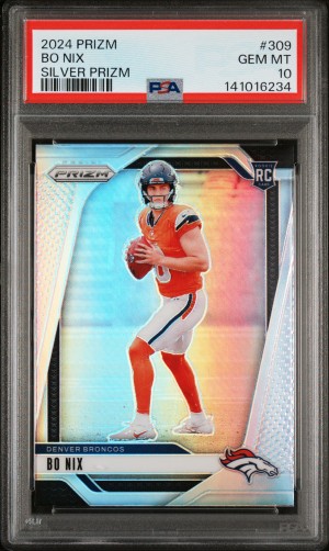 2024 Panini Prizm Bo Nix Silver Prizm PSA 10
