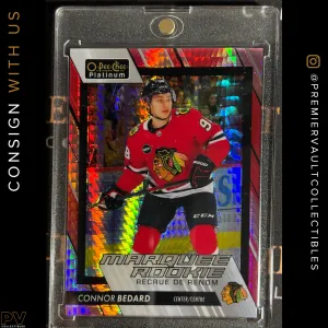 2023-24 Upper Deck OPC Platinum Connor Bedard Marquee Rookies Red Prism /199