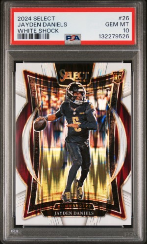 2024 Panini Select Jayden Daniels White Shock PSA 10 /199