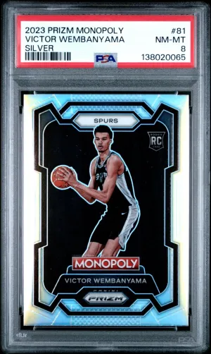 2023 Panini Prizm Monopoly Victor Wembanyama RC Silver PSA 8 #81