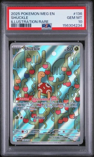 2025 Pokemon Mega Evolution Shuckle Illustration Rare #136 PSA 10