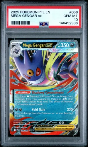 2025 Pokemon Phantasmal Flames Mega Gengar Ex #056 PSA 10