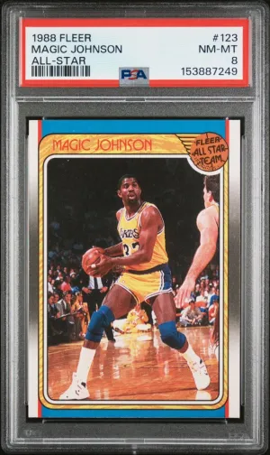 1988 Fleer Magic Johnson All-star PSA 8 #123