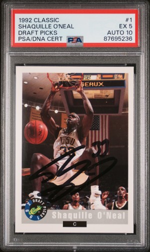 1992 Classic Draft Picks Shaquille O'neal - PSA 5/ AUTO 10