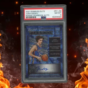 2021 Panini Donruss Elite Josh Giddey Rookie Yearbook Auto #RY-JGI PSA 8
