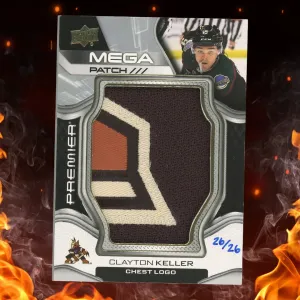 2022-23 Upper Deck Premier Clayton Keller Mega Patch Chest Logo /26 #PMP-CK