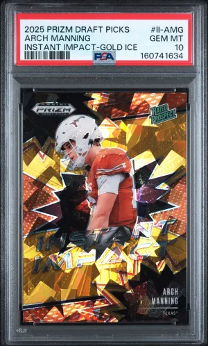 2025 Panini Prizm Draft Picks Instant Impact Arch Manning Instant Impact-Gold Ice