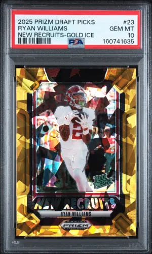 2025 Panini Prizm Draft Picks New Recruits Ryan Williams New Recruits-Gold Ice