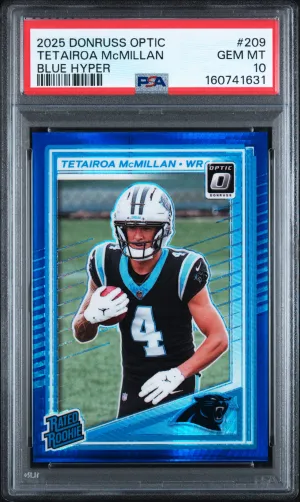 2025 Panini Donruss Optic Tetairoa Mcmillan Blue Hyper