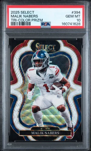 2025 Panini Select Malik Nabers Tri-Color Prizm