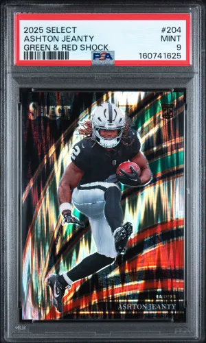 2025 Panini Select Ashton Jeanty Green & Red Shock