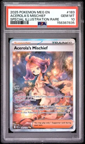 2025 Pokemon Acerola's Mischief Special Illustration Rare #183 PSA 10