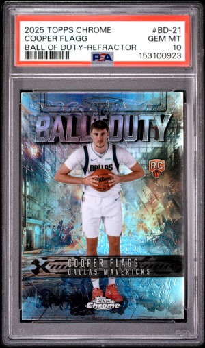 2025 Topps Chrome Ball Of Duty Cooper Flagg Ball Of Duty-Refractor PSA 10