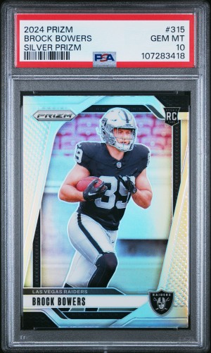 2024 Panini Prizm Brock Bowers Silver Prizm PSA 10