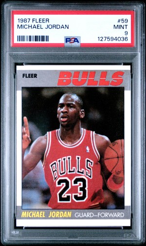 1987 Fleer Michael Jordan - PSA 9 - Super-bright whites and vivid colors. No yellowing.