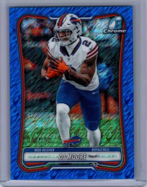 2026 Bowman #BCV-3 DJ Moore Chrome Blue Shimmer Refractor #/150