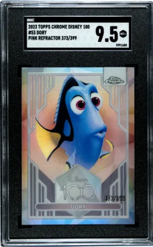 2023 TOPPS CHROME DISNEY 100 DORY PINK REFRACTOR 373/399 #53 SGC 9.5