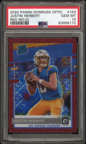 2020 Panini Donruss Optic Justin Herbert Red Mojo