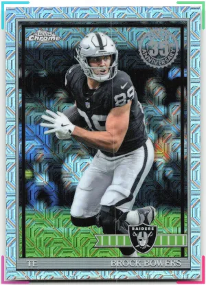Brock Bowers 2026 Topps Flagship 1991 35th Anniversary Chrome Raiders
