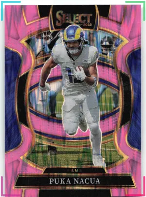 Puka Nacua 2025 Panini Select Pink Prizm Shock Rams