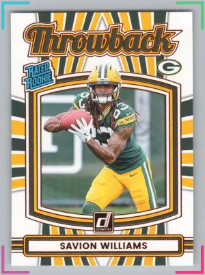 Savion Williams 2025 Donruss Rated Rookies Throwback Packers