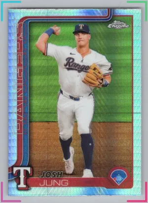 Josh Jung 2025 Topps Chrome Prism Refractor Rangers