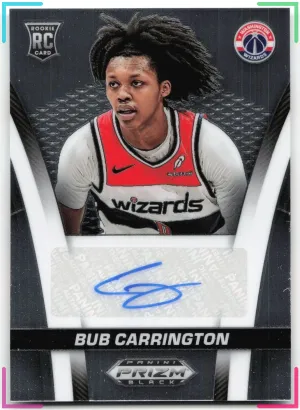 Bub Carrington 2024-25 Panini Prizm Black Flashback Signatures Wizards