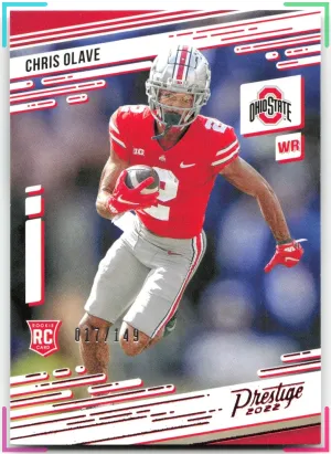 Chris Olave RC 2022 Panini Chronicles Draft Picks Status Red #/149 Buckeyes