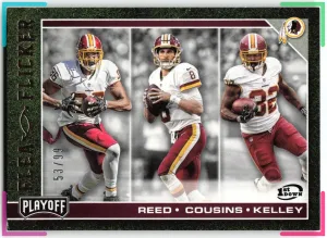 Kirk Cousins Kelley Jordan Reed 2017 Panini Playoff Flea Flicker 1st Down #/99