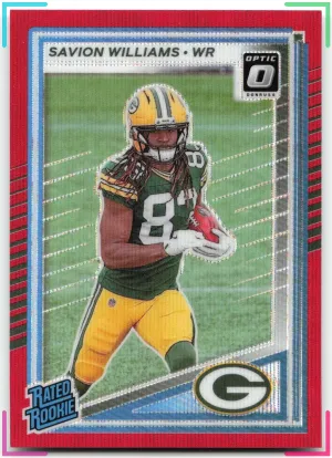 Savion Williams Rookie 2025 Donruss Optic Rated Rookies Preview Red Wave Packers