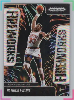 Patrick Ewing 2024-25 Panini Prizm Black Fireworks Silver Prizm Knicks