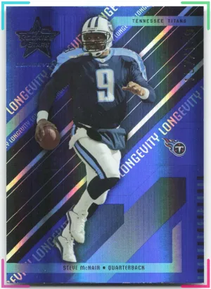 Steve McNair 2004 Leaf Rookies & Stars Longevity Sapphire #/199 Titans