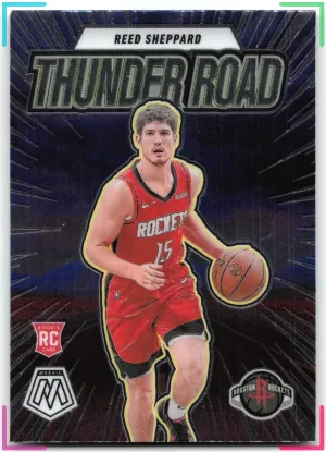 Reed Sheppard RC 2024-25 Panini Mosaic Thunder Road Rockets